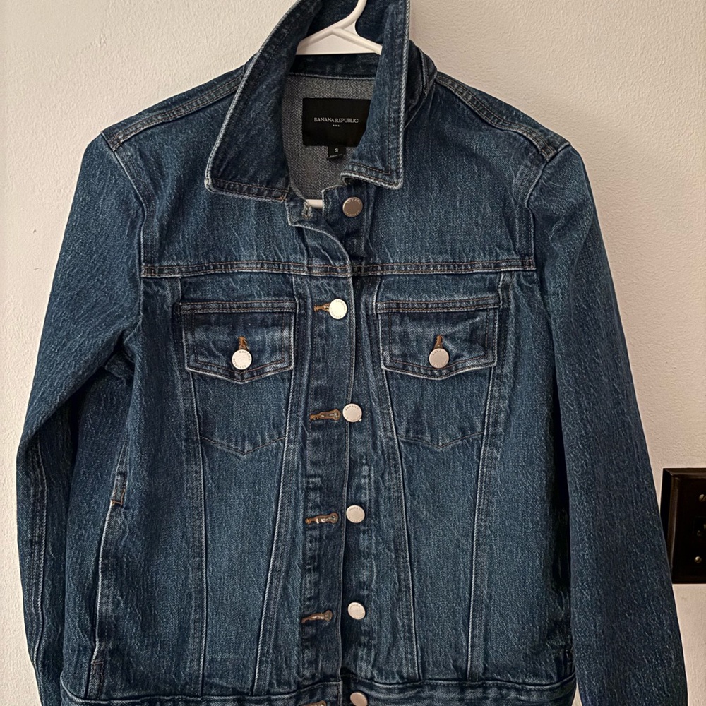Banana Republic Blue Denim Jacket with Silver Accents